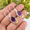 Amethyst Gemstone 925 Sterling Silver Jewelry Handmade Partywear Earrings 1.5" EE-162-4