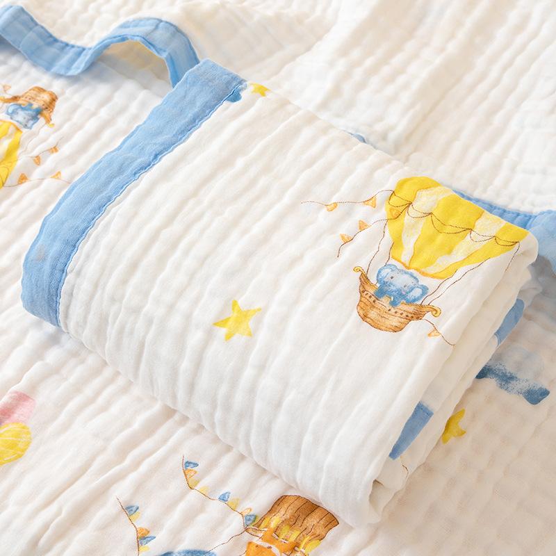 Baby Cotton Gauze Bath Towel Six-Layer High-Density Seersucker Children'S Quilt Baby Children'S Bath Towel Lunch Break Small Bag Towel