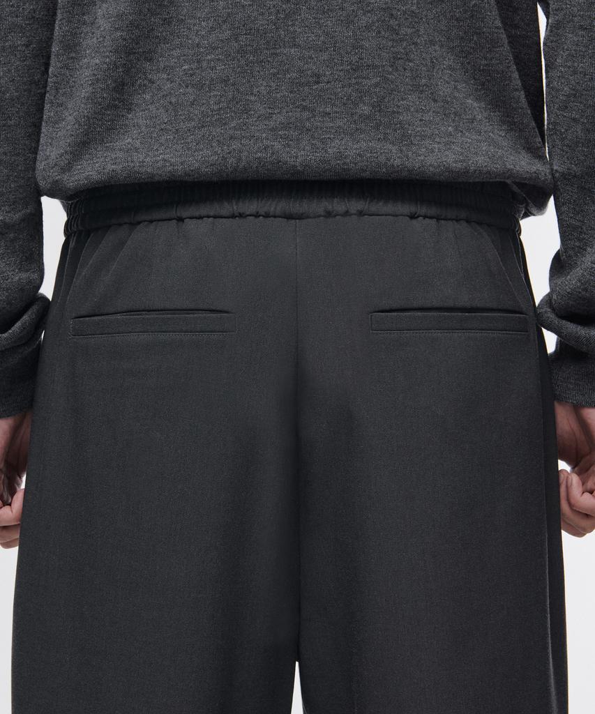 Musinsa Standard One-Pleat Wide Elastic Waist Slacks [Gray]
