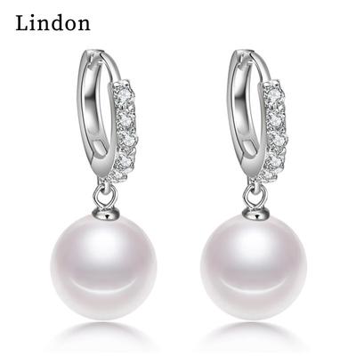 Lindon Boucles d'oreilles en alliage de cuivre zircon pour femme – Boucles d'oreilles pendantes cadeau de fête de mariage