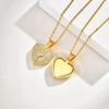 Vnox Luxury Zircon Heart Custom Photo Necklaces For Women Girls, Gold Plated Can Open Wings Locket, Memorial Jewelry Gift
