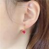Classic Trend Red Gem Earrings for Women Long-style Copper Plated Rose Gold Vintage Fine Earings Zircon Copper Plated Rose Gold