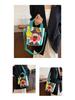 New Cartoon Graffiti Canvas Shoulder Crossbody Bucket Bag for Girls