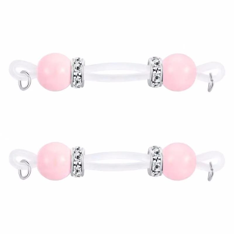 Non Piercing Fake Nipple Rings 2Pcs Minimalist Shiny Zircon Dangle Body Jewelry for Daily Office Wear Gift