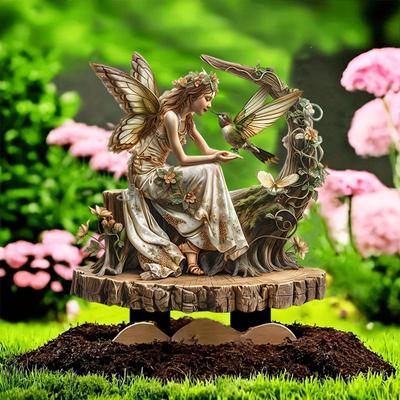 Fėjos Dekoratyvinis Sodo Kuolas Gėlių Vazono Dekoracija Kiemo Menas Vejos Ornamentas Kraštovaizdžiui Kiemui