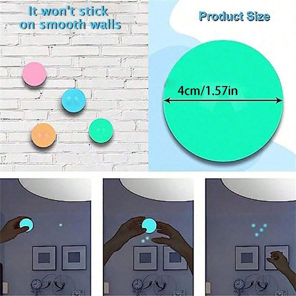 5pcs/10pcs Glow in The Dark Sticky Stress Ball Tactile Fidget Playthings ideal for Adults and Children Anxiety Relief Grip Fun Play Squeeze Toy