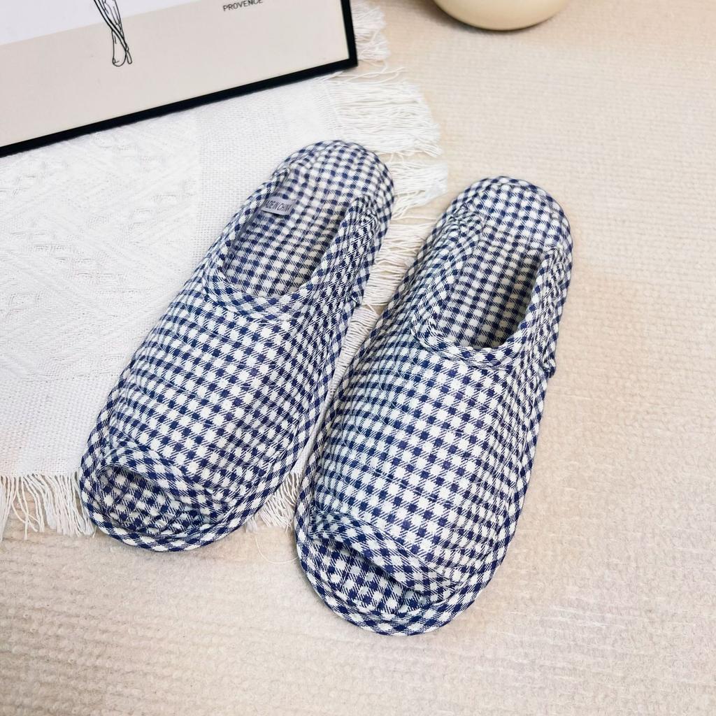 Women's home fabric slippers soft cloth bottom silent non-slip indoor climbing mat slippers wooden floor cotton mop machine washable