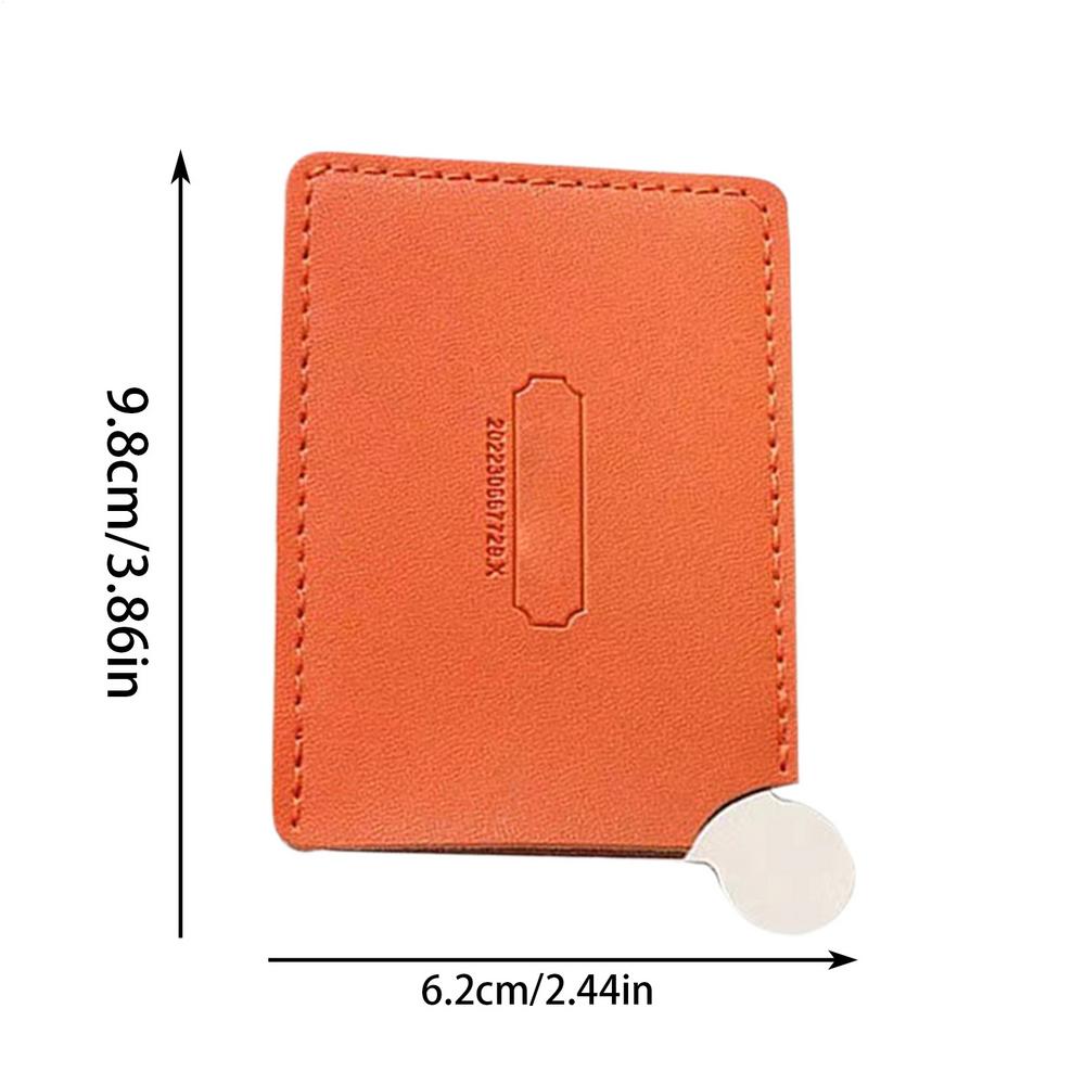 

1 шт. Мини-компактное зеркало для макияжа с ПУ кожей, небьющееся карманное зеркало, портативное дорожное зеркало из нержавеющей стали, косметическое ручное зеркало оранжевый