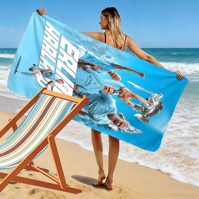Football star Print Beach Towel, Large Soft Quick Dry Towel for Beach Camping Swimming