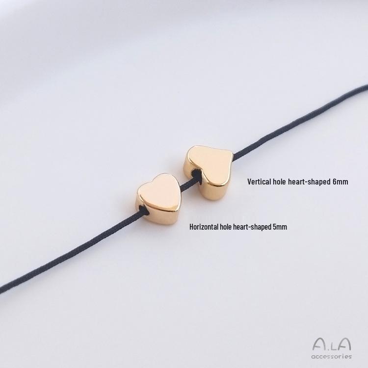 14K Gold-Filled Heart-Shaped Spacer Beads, Color-Preserving, Perfect for DIY Jewelry and Charms