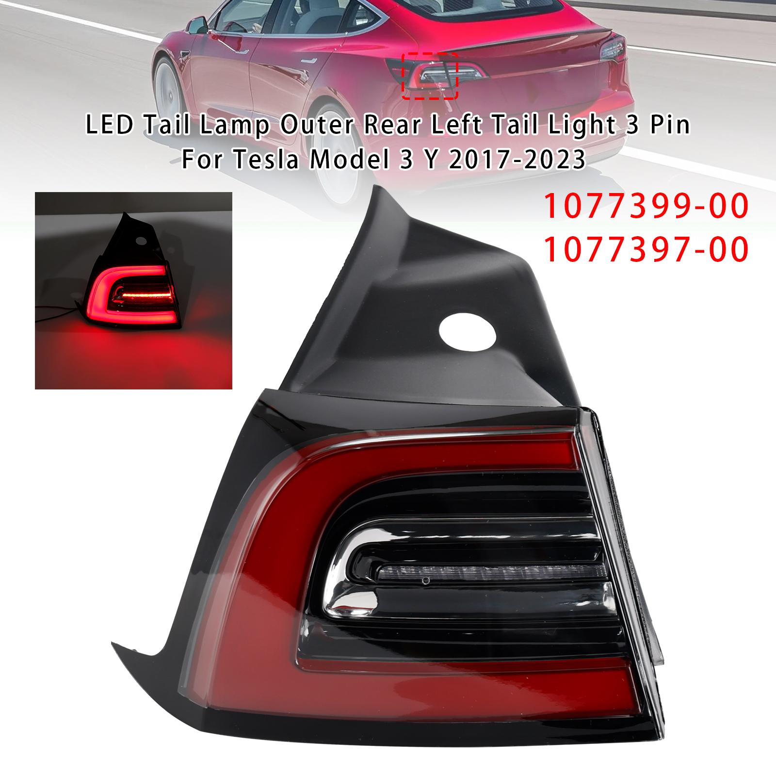 

LED Tail Lamp Outer Rear Left Tail Light 3 Pin For Tesla Model 3 Y 2017-2023