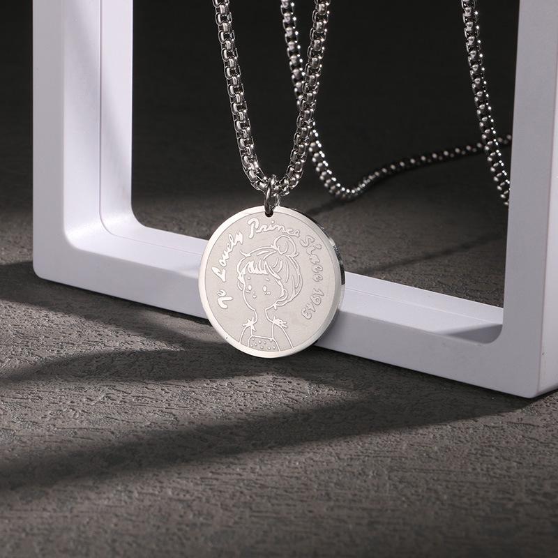 Men's Titanium Steel Hip Hop Pendant Necklace - Trendy, Non-fading Street Style