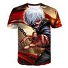 Tokyo Ghoul 3D Digital Print T-Shirt for Men Boys, Anime Cartoon Graphic Tee, Breathable Polyester Short Sleeve, Casual Streetwear Tops