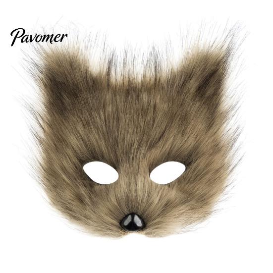 Soft Plush Fox Mask Cosplay Mask, Fluffy Tail, Costumes Props, Fuzzy Two Dimensional Photography Gear for Costume Party Anime Convention And Role Play