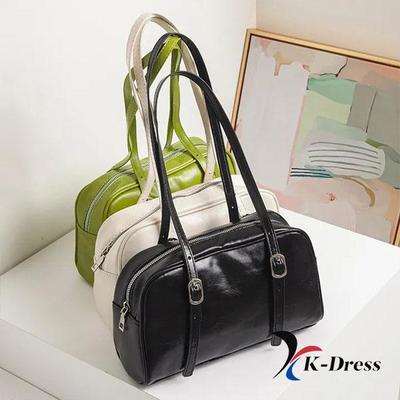 Long Handle Baguette Boston Shoulder Bag (3 Colors)