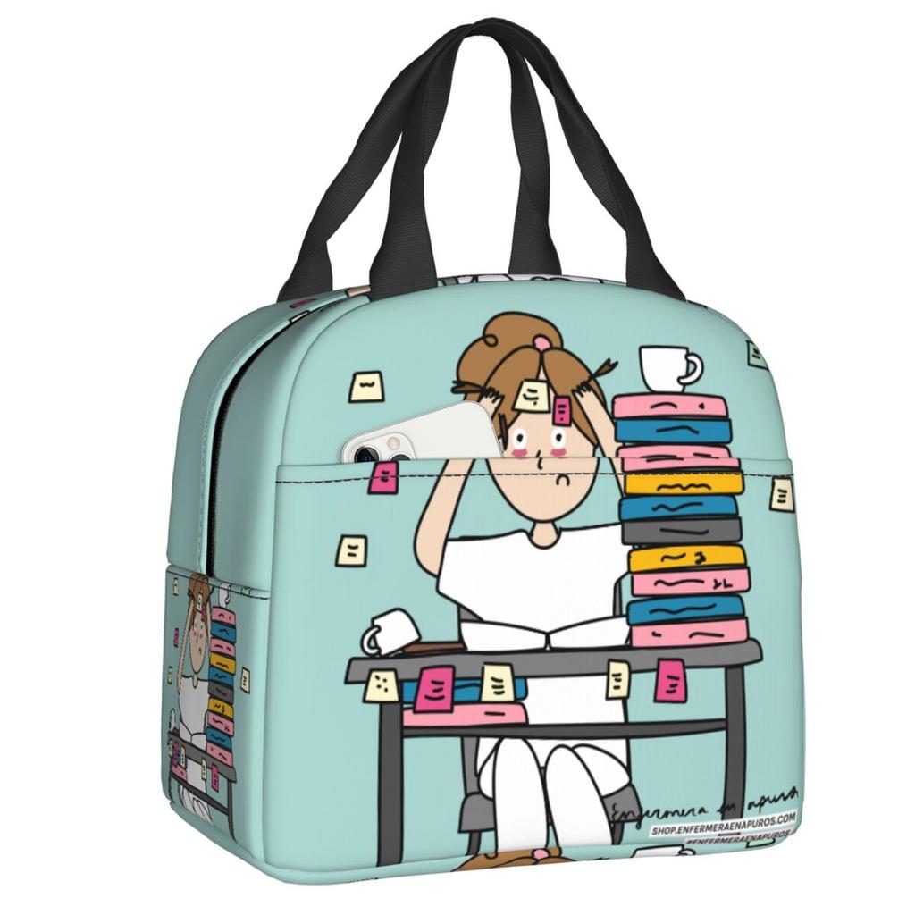 Bolsa de Almuerzo Térmica Aislada Personalizada Enfermera En Apuros Doctor Enfermera Salud Médica para Mujeres Refrigerador Portátil Fiambrera Térmica Escuela