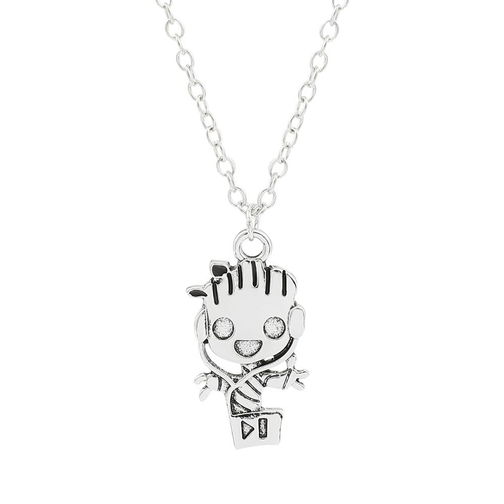 Superhero Groot Anime Figure Necklace - Classic Funny Groot Neck Chain for Fans