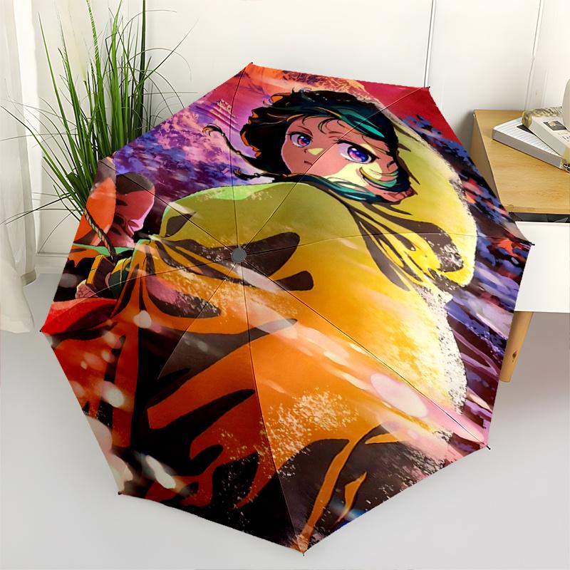 

1pc Autumn Leaves Festival Gift Umbrella Automatic Opening/Closing, Portable Tri-Fold Design with Iron Frame, Outdoor for Fans, Travelers, Daily
