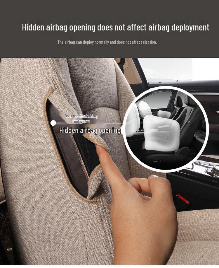 BMW 5 Series Universal Linen Car Seat Cushion - Full Coverage for New Models, 5-Seater Four Seasons Set.