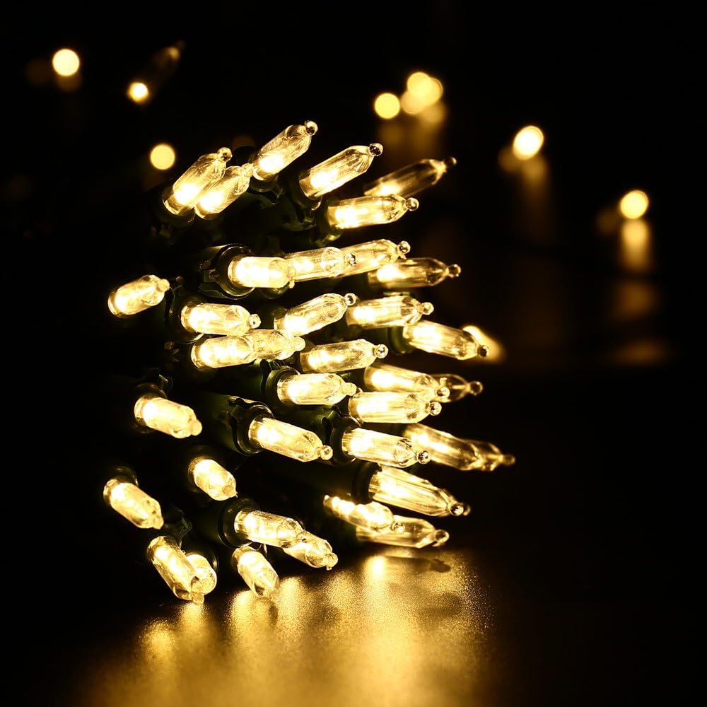 Brizled Color Changing Christmas Lights, 33ft 100 LED Christmas Lights Connectable, 12 Modes Warm White & Multicolored Xmas Light with Remote,