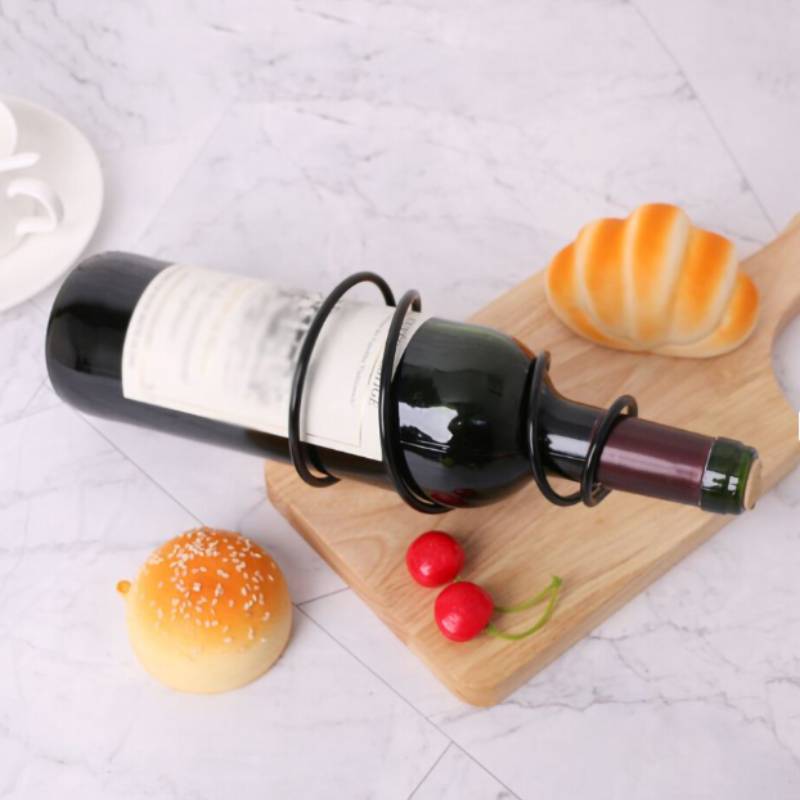 Modern Iron Wall Wine Rack With Hollow Design For Home Decor And Storage