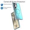 For Magsafe Magnetic Luxury Solid Color Border Lens Holder Phone Case For Samsung S25 Ultra S23 S22 S24 Ultra Plus FE Back Cover