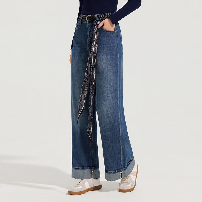 

Женские осенне-зимние джинсы прямого кроя из денима S