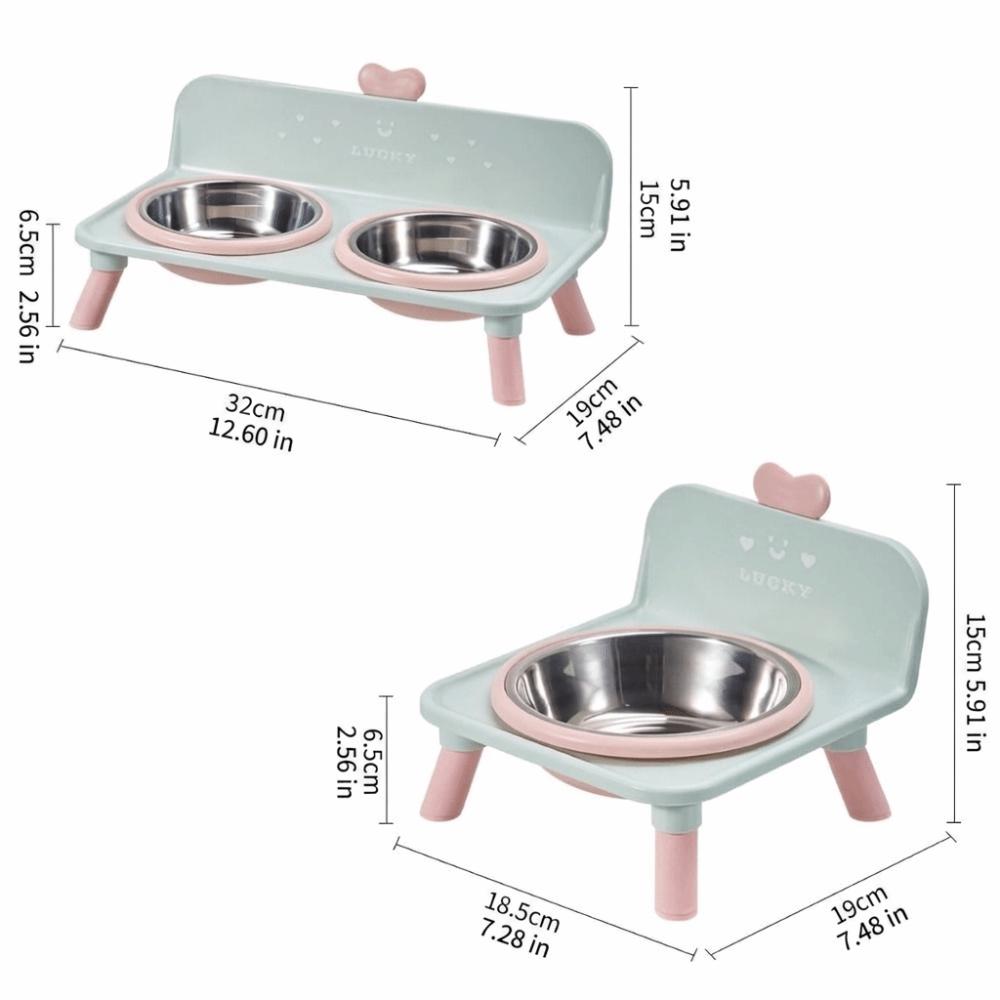 Gamelle Antidérapante pour Chien sur Pied Surélevée pour Animaux de Compagnie Gamelle Chat Cœur Utilisation Intérieure