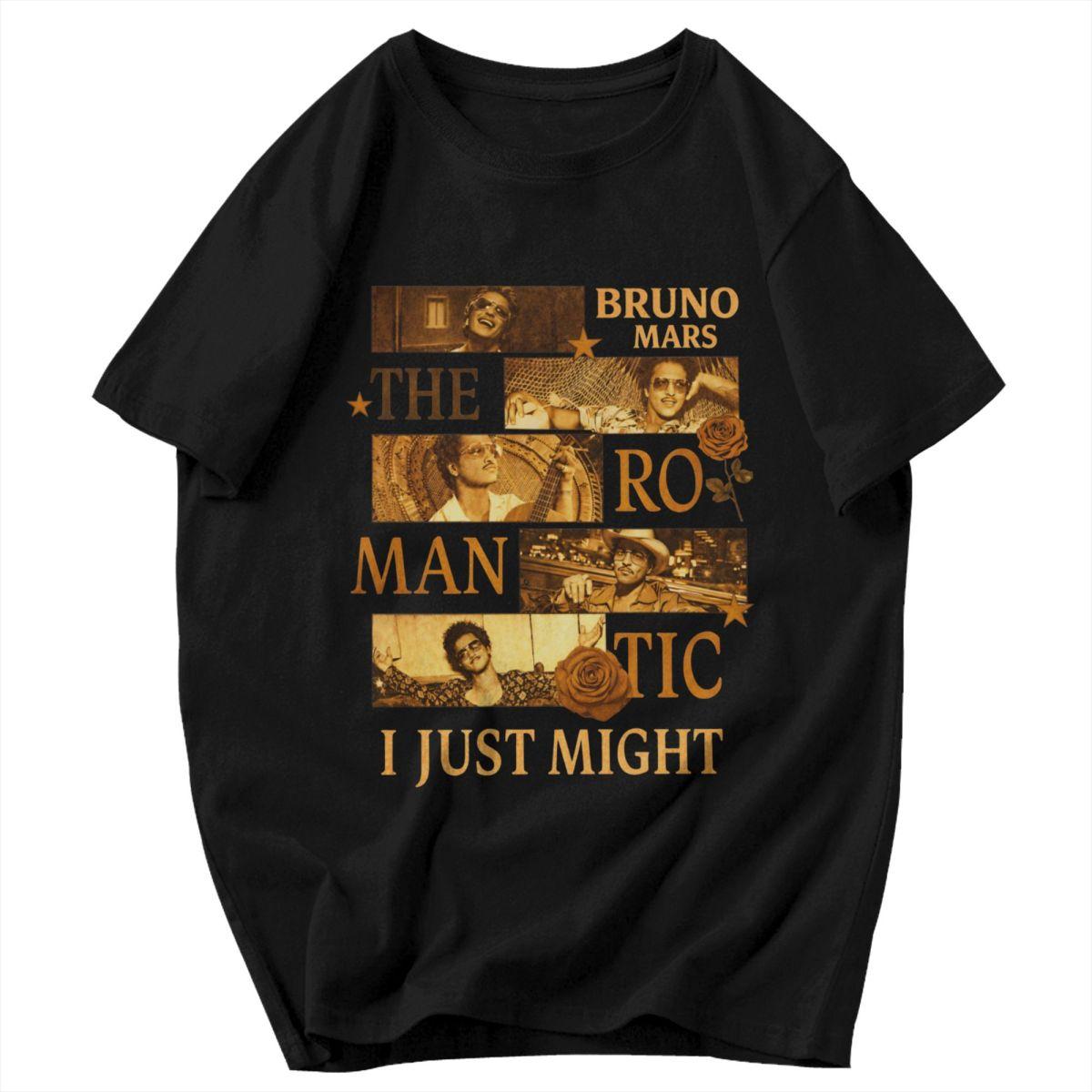 

Men T Shirt Bruno Mars The Romantic Tour 2026 Album Tour Trending Gifts Y2K Graphic Short Sleeve Unisex Clothing T Shirts S