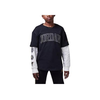 See Me Shine Crew Neck Letter Pullover Long Sleeve T-Shirt Kids Tops Black HV1599-010