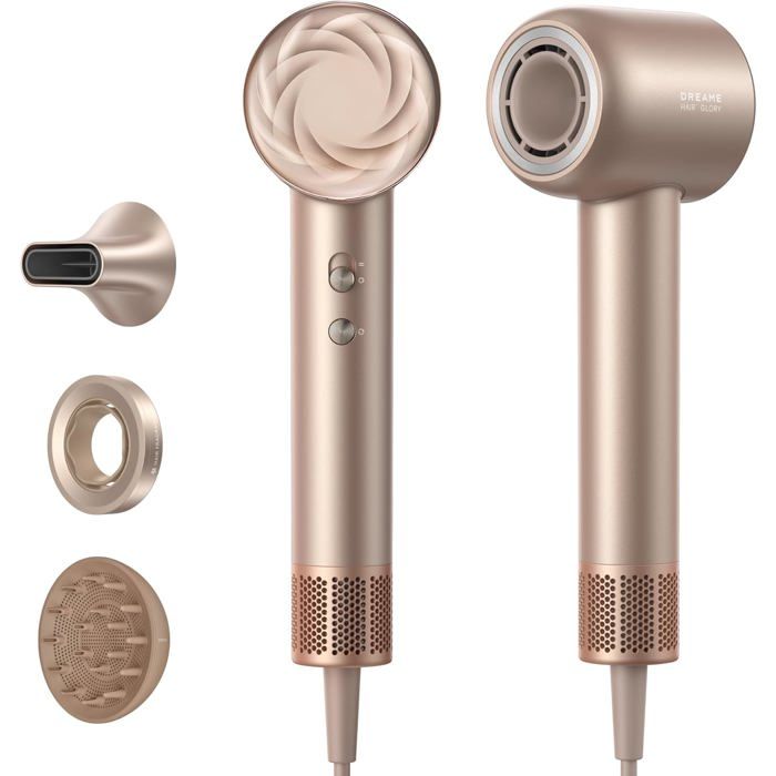 Sèche-cheveux - DREAME - Hair Glory Mix - 3 embouts magnétiques - Contrôle de température - Ioniseur d'air
