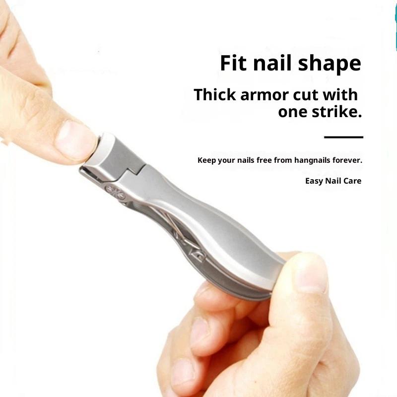 Stainless Steel Nail Clipper Splash-Proof Large Opening Nail Clipper Portable Dead Skin Removal Nail Clipper Cuticle Trimmer