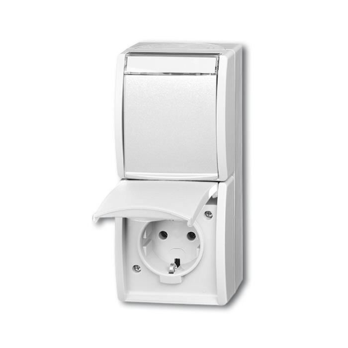 Prise multiple - Busch-Jaeger - 20-02 EWN-54 - 250 V - 16 A - IP44 - Blanc