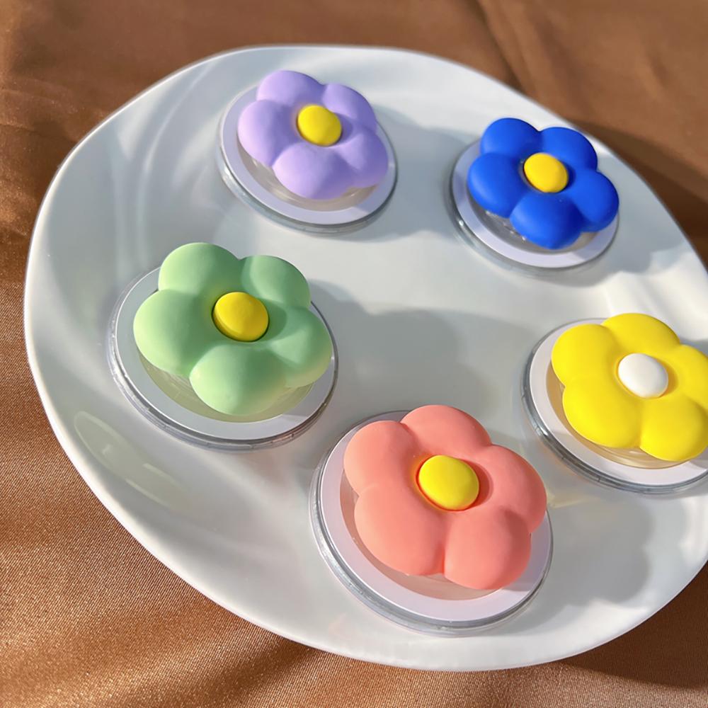 Korean Cute 3D Silicone Flower For Magsafe Magnetic Phone Griptok Grip Tok Stand For iPhone Wireless Charging Holder Finger Ring