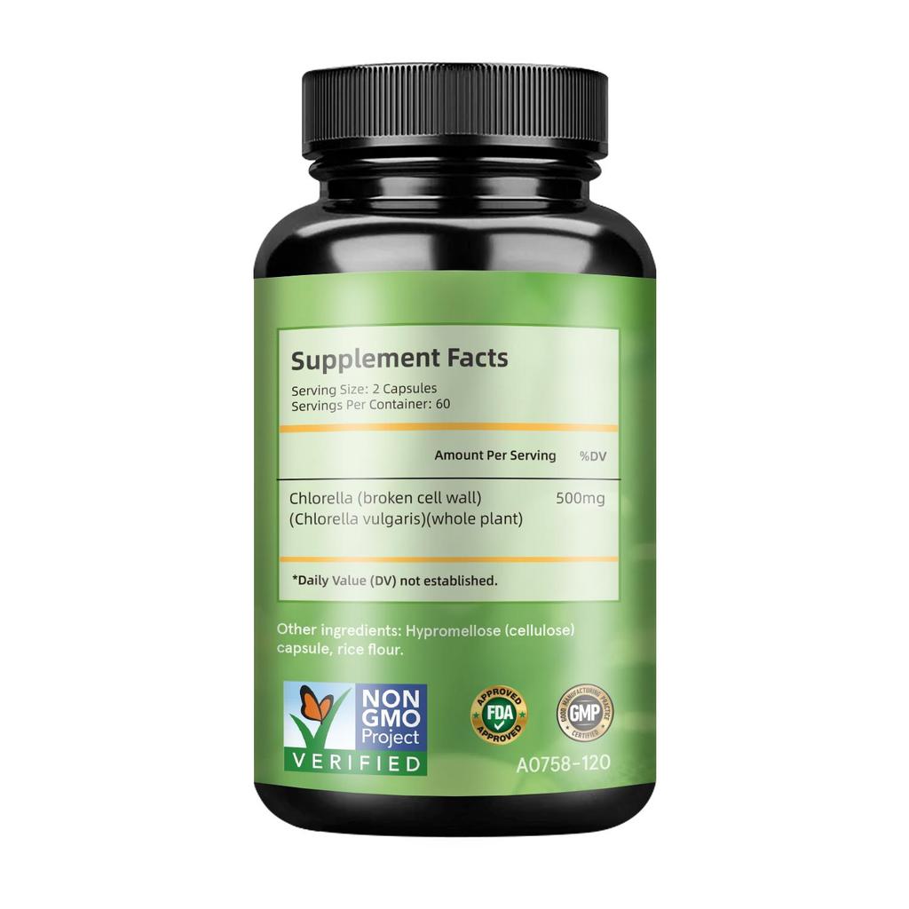 Airboy Chlorella Capsules, 500mg Chlorella Extract, Nutritional Supplement, Suitable for Both Men and Women