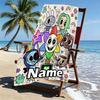 Custom Name Personalized Dandy's World Print Beach Towel, for Trip Camping Beach Party Home Decor, Birthday Gift for Family & Friends