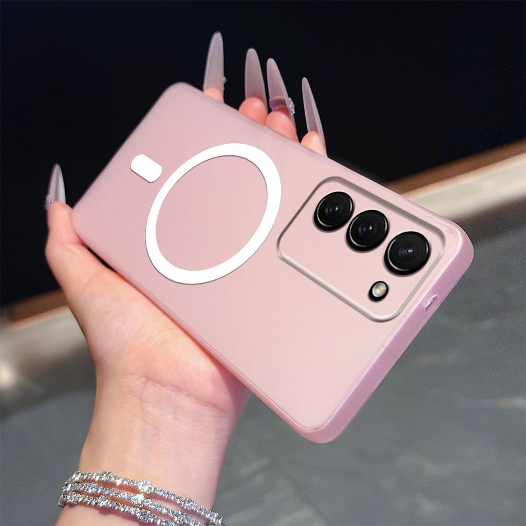 Frosted Semi Clear Magnetic Phone Case for Samsung Galaxy S23+,S23 Soft TPU Shockproof Cover