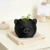 3D Printed Cute Pig Planter Cartoon Animal Shaped Cactus Flower Pot with Drainage Hole for Home Office Desk Decor