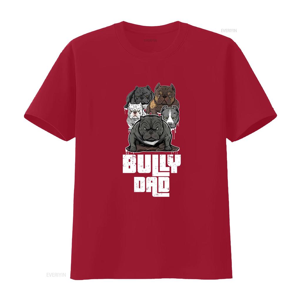 American Bully Dad Dog T Shirt Pitbull Bullies Lover Pet vintage Washed Stylish Comfortable Top For Everyday Wear Soft