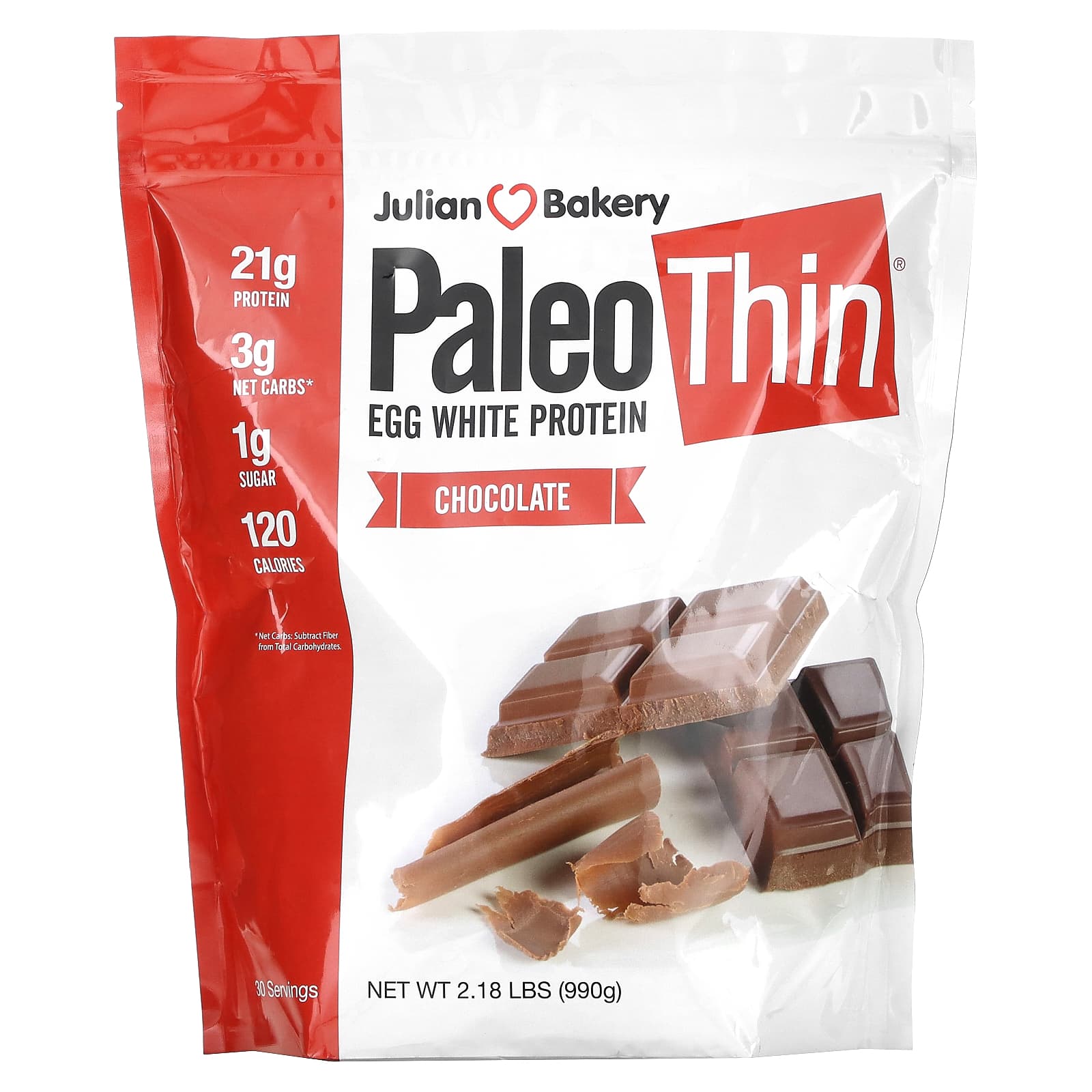 

Paleo Thin, Egg White Protein, Chocolate, 990G (2.18Lb)