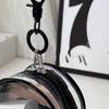 Portable transparent zipper mini storage bag, compact organization for earphones and chargers, with a practical keyring