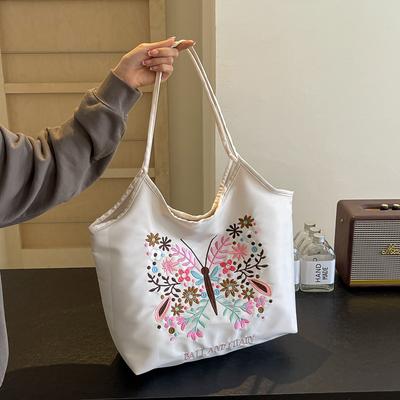 Letní nová módní vyšívaná nákupní taška Butterfly Style Crossbody kabelka na jedno rameno s velkou kapacitou