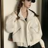 Plus Size Women's College Style Stand-Up Collar Autumn Jacket - Loose Fit, Niche Design