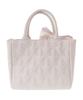 Maison de Fleur Quilted Ribbon Tote Bag with Black Women's Scarf,
