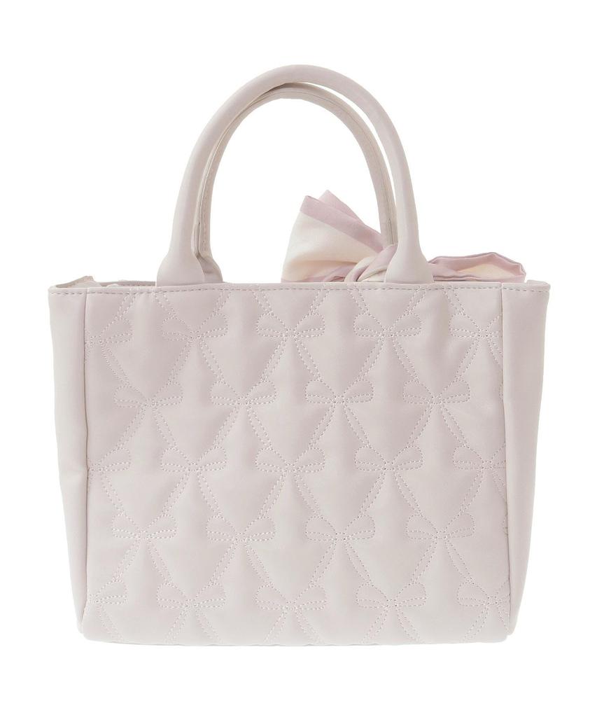 Maison de Fleur Quilted Ribbon Tote Bag with Black Women's Scarf,