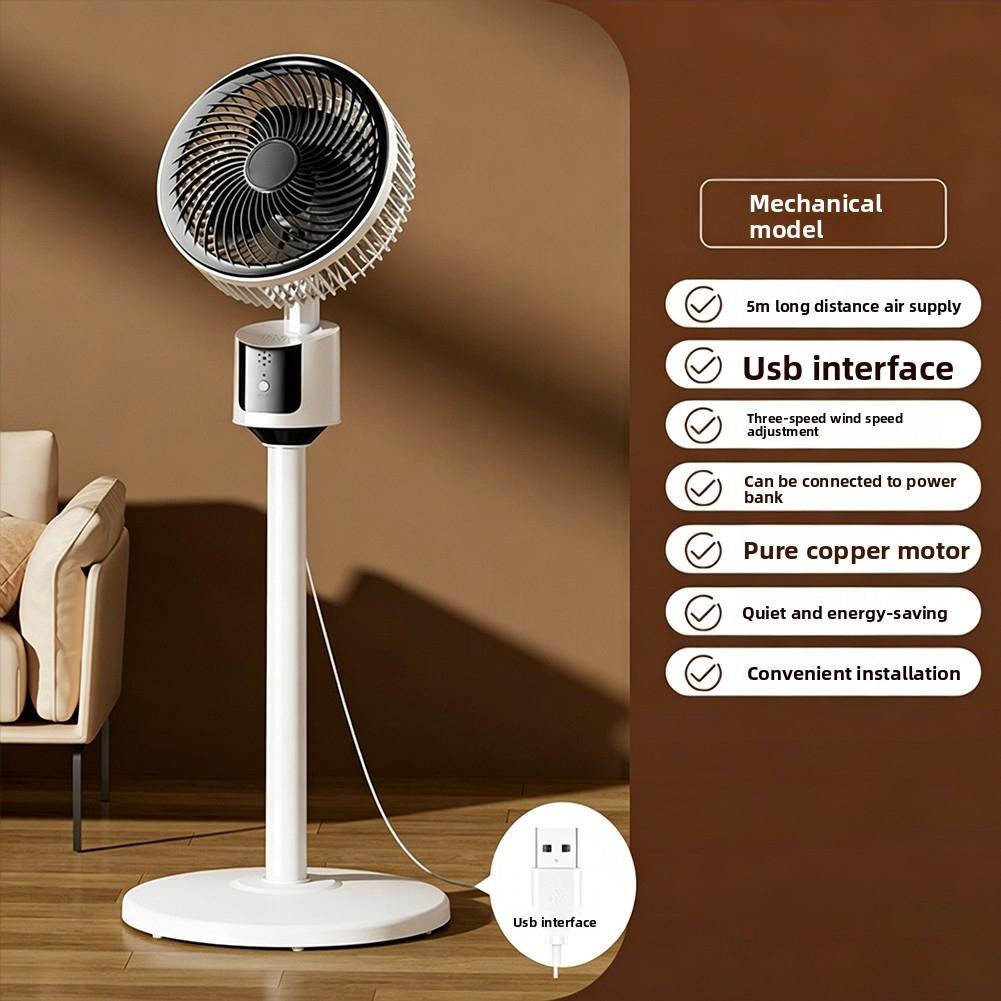 Pedestal Floor Fan,USB Rechargeable Oscillating Standing Fan,Airs Circulation Fan,3 Speeds Adjustable Air Cooler,for Summer Use