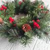 20-60cm LED Christmas Pinecone Wreath with Red Berries Artificial Xmas Wreath New Year Party DIY Decoration Add Christmas Vibe