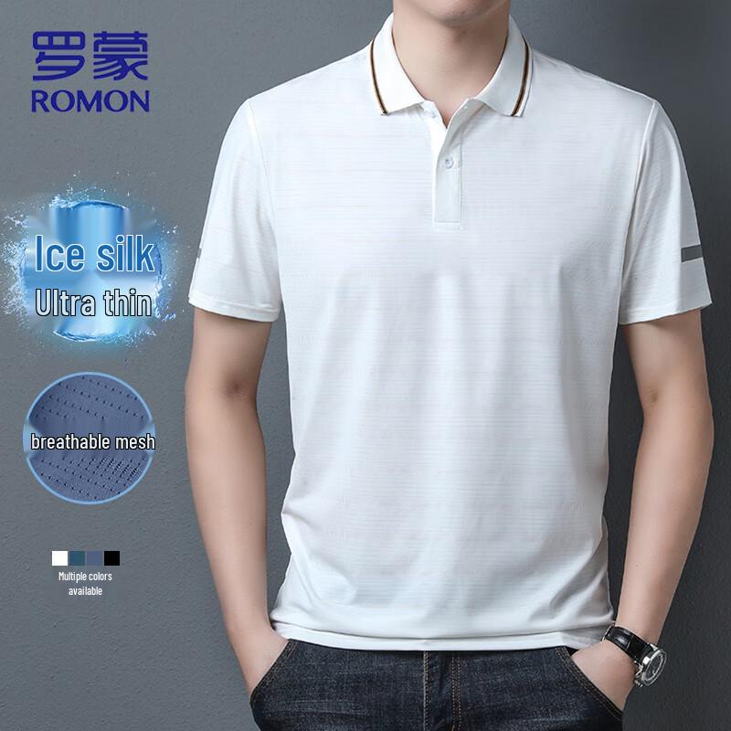 ROMON Men's Ice Silk Quick-Dry Polo Shirt