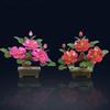 23X10X21CM Chinese Creative Natural Jade Peony Flower Bonsai Decoration Home Living Room Jade Carving Crafts