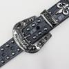 Skull Rivet Crocodile Pattern Leather Belt - Unisex Punk Style